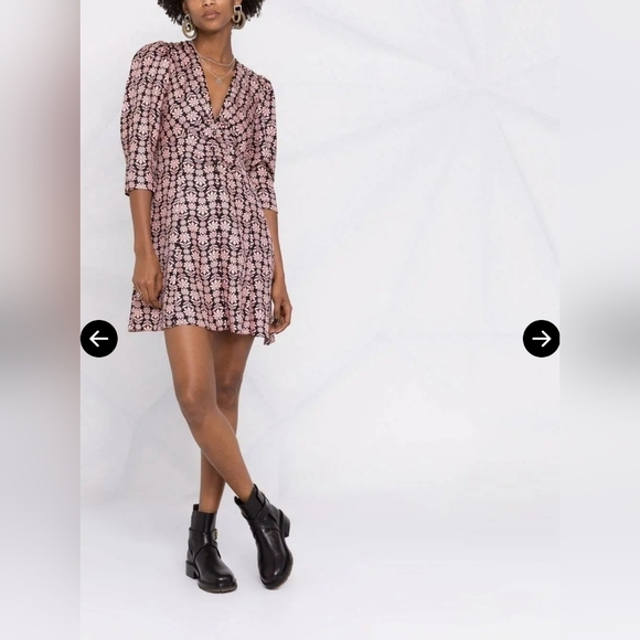 Sandro floral-print v-neck dress Size S - Picture 2 of 10